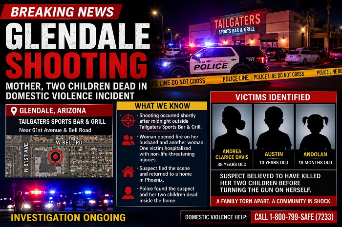 Glendale Shooting Today Mother, Two Children